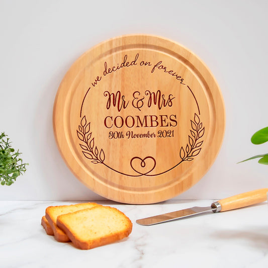 Personalised Mr & Mrs Chopping Board - We decided on forever